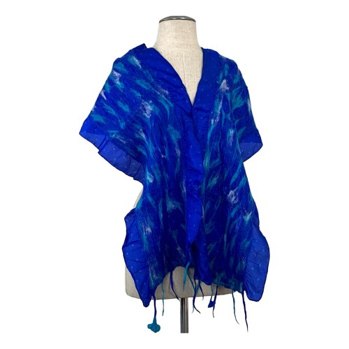 Blue Vantage Wet Felted Scarf 